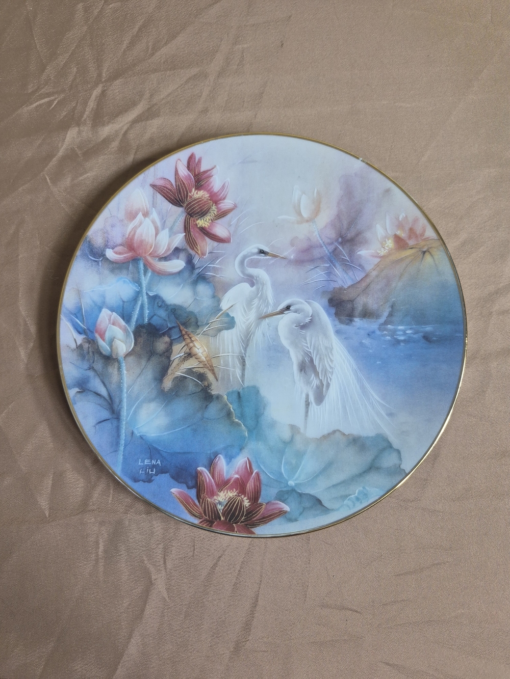 Vintage Lena Liu "The Egrets" Collector Plate W.S. George 1991